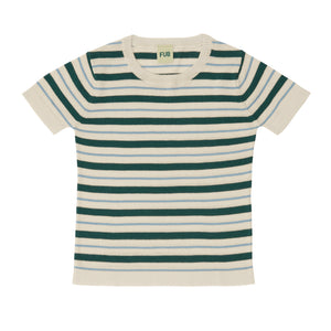 丹麦 FUB 22SS 儿童百搭条纹圆领针织短袖T恤上衣男童女童