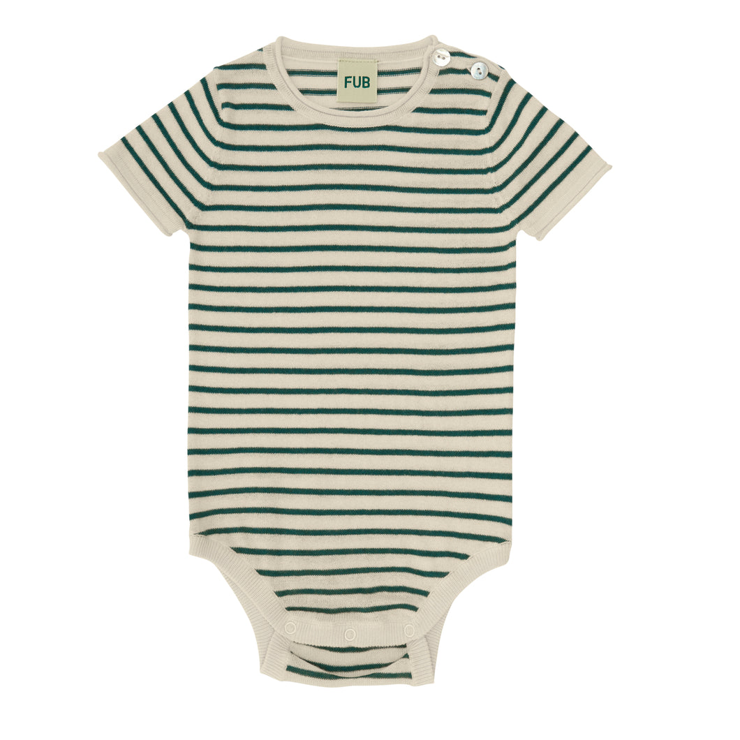 丹麦 FUB 22婴幼儿针织条纹有机棉短袖三角包屁衣新生儿