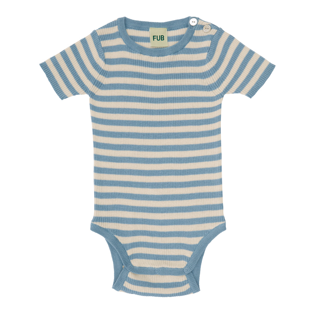 丹麦 FUB 22婴幼儿针织条纹有机棉短袖三角包屁衣新生儿