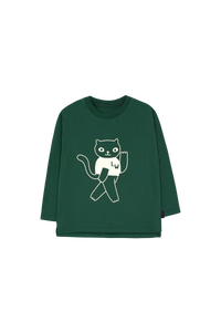 TINYCOTTONS 绿色小猫长袖T恤
