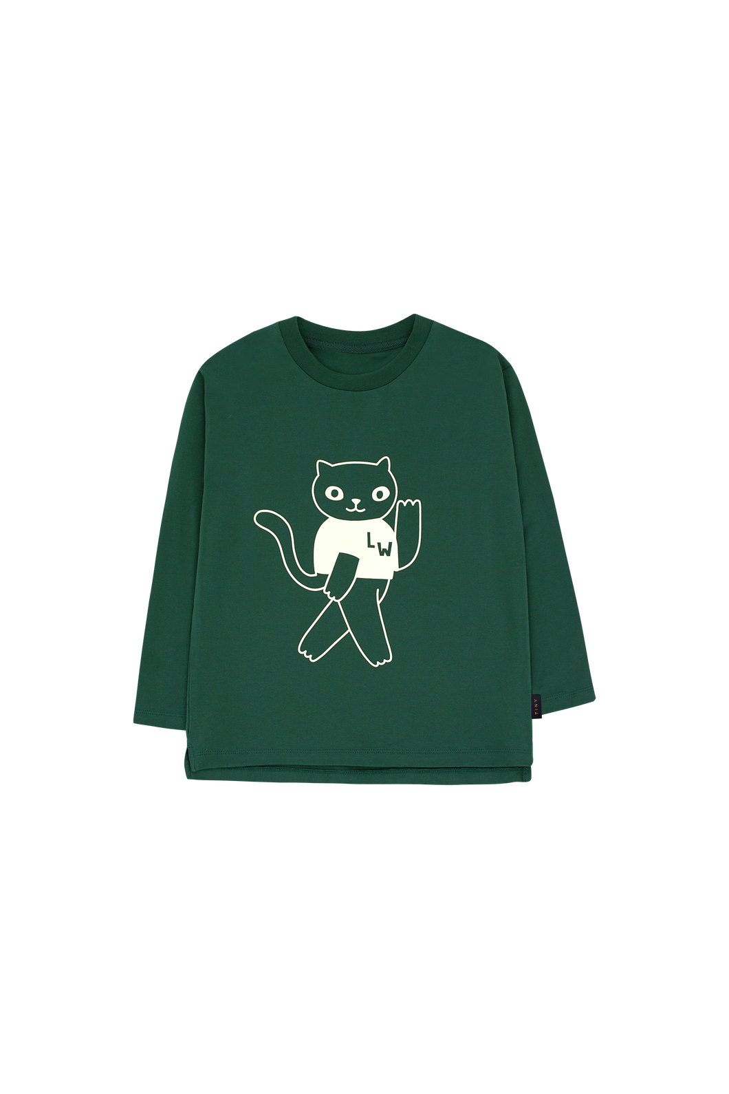 TINYCOTTONS 绿色小猫长袖T恤