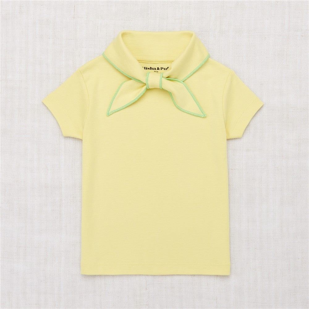 Misha Puff 22SS春夏 女童纯色气质小领结水手衫短袖T恤